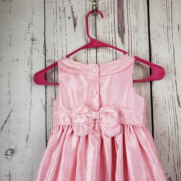 Gymboree Dress Girls Size 5T A Line Sleeveless Striped Bow Pink - Picture 5 of 7